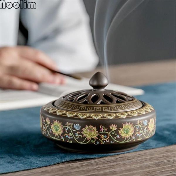 fragrance lamps ceramic cloisonne incense burner crafts decorations coil holder furnace creative home room
